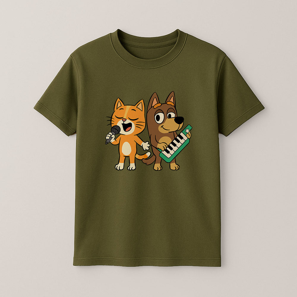 Dog and cat Music! Unisex Kids T-Shirt!