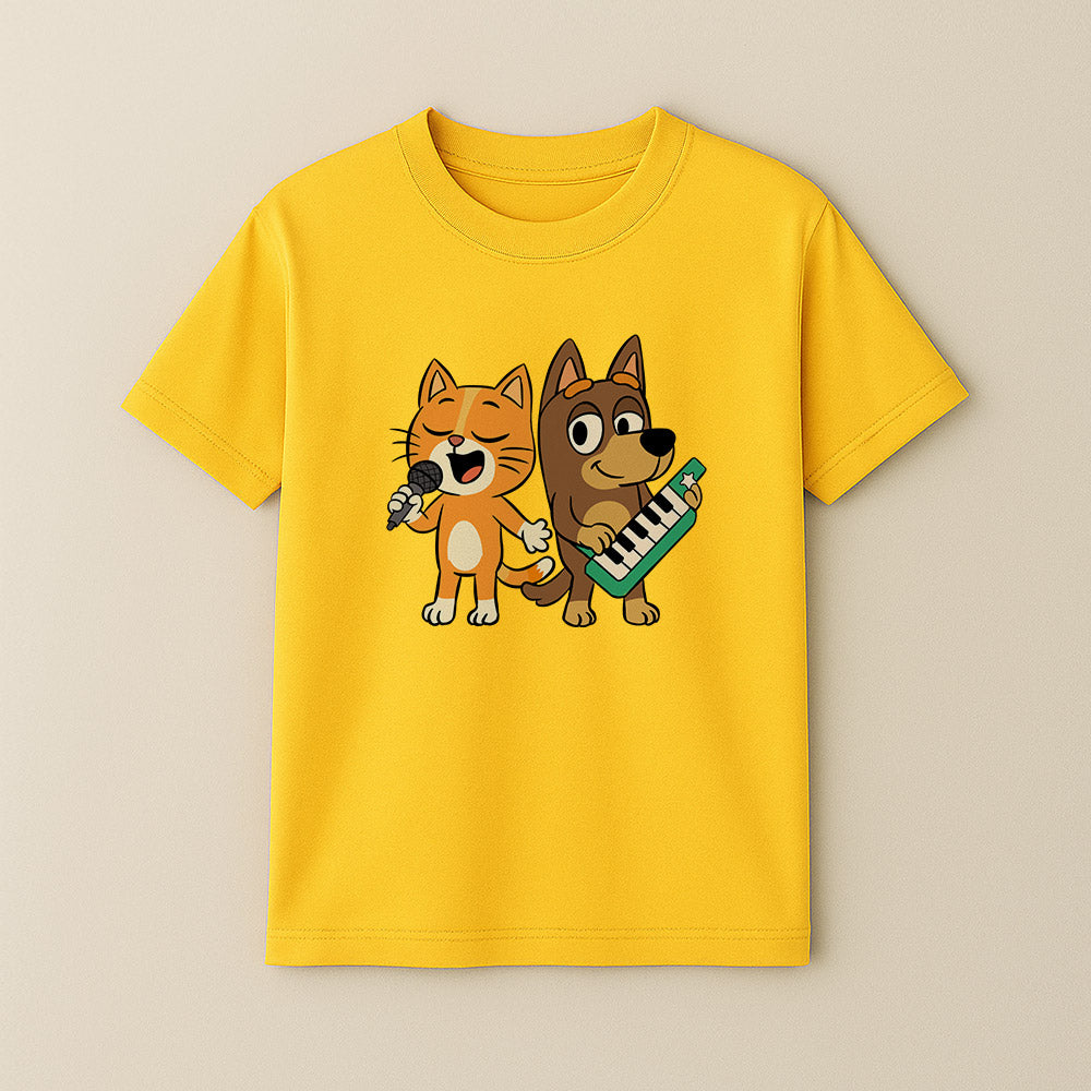 Dog and cat Music! Unisex Kids T-Shirt!