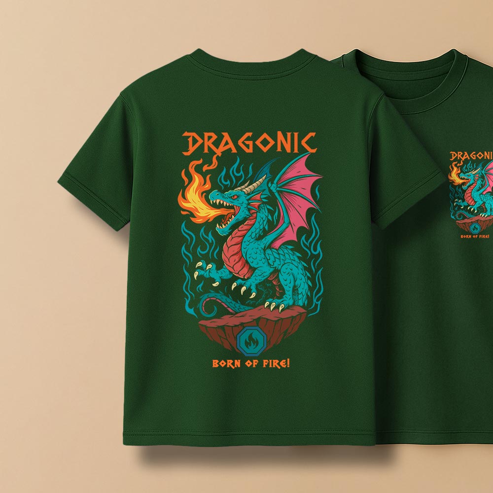 Dragonic - Born of Fire! Unisex Back printed T-Shirt!