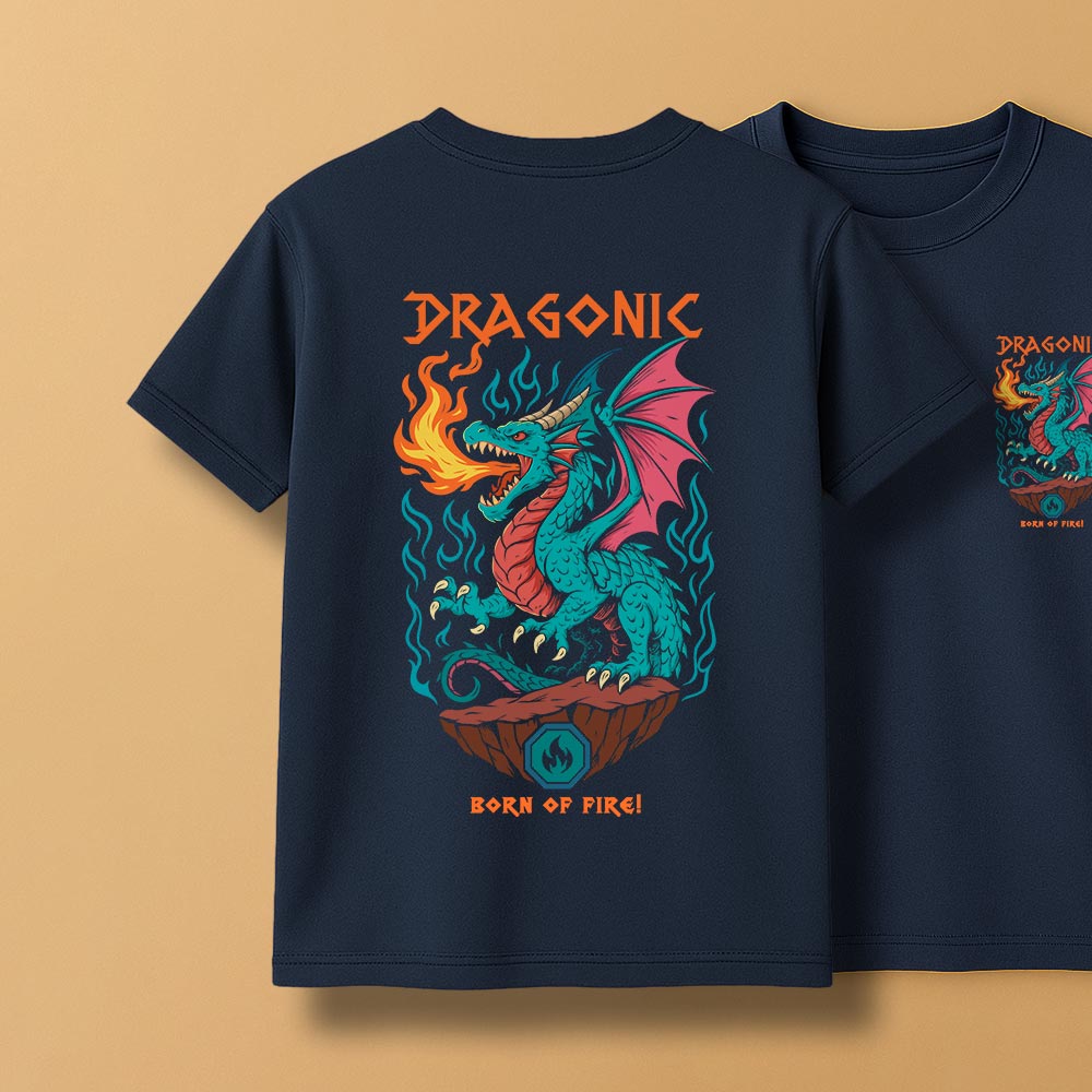 Dragonic - Born of Fire! Unisex Back printed T-Shirt!