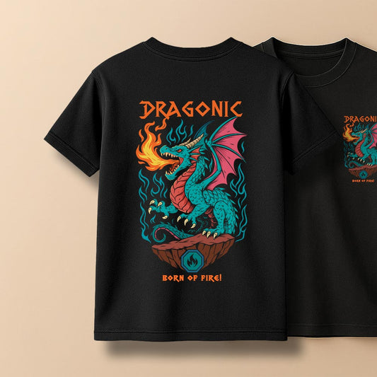 Dragonic - Born of Fire! Unisex Back printed T-Shirt!