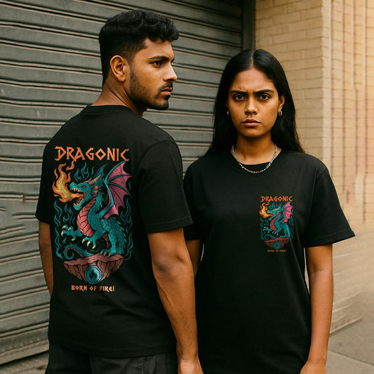 Dragonic - Born of Fire! Unisex Back printed T-Shirt!